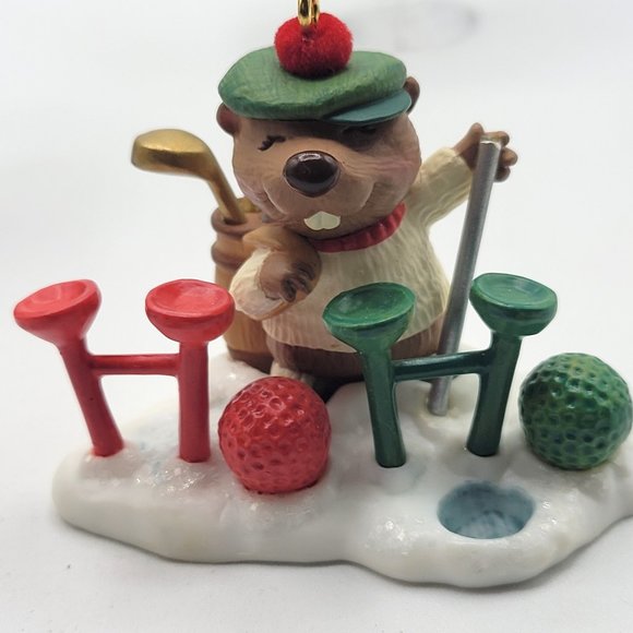Hallmark Christmas Ornaments 4 Golfers Santa Moose Gopher Mouse 1999 2003  2005 - Picture 6 of 15